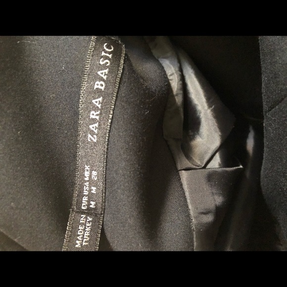 Zara basic black high waisted mini above the knee skirt with side pockets Sz m - Picture 6 of 7